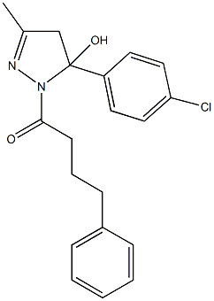 5-(4-chlorophenyl)-3-methyl-1-(4-phenylbutanoyl)-4,5-dihydro-1H-pyrazol-5-ol Struktur