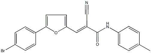 3-[5-(4-bromophenyl)-2-furyl]-2-cyano-N-(4-methylphenyl)acrylamide Struktur