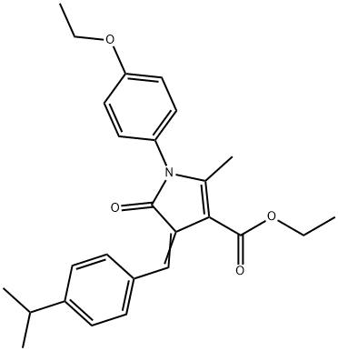 ethyl 1-(4-ethoxyphenyl)-4-(4-isopropylbenzylidene)-2-methyl-5-oxo-4,5-dihydro-1H-pyrrole-3-carboxylate Struktur