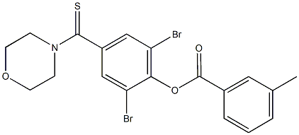 2,6-dibromo-4-(4-morpholinylcarbothioyl)phenyl 3-methylbenzoate Struktur