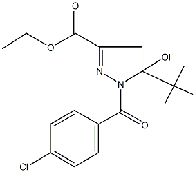 ethyl 5-tert-butyl-1-(4-chlorobenzoyl)-5-hydroxy-4,5-dihydro-1H-pyrazole-3-carboxylate Struktur