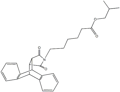 isobutyl 6-(16,18-dioxo-17-azapentacyclo[6.6.5.0~2,7~.0~9,14~.0~15,19~]nonadeca-2,4,6,9,11,13-hexaen-17-yl)hexanoate Struktur