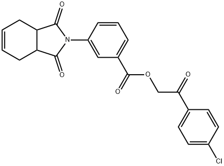 2-(4-chlorophenyl)-2-oxoethyl 3-(1,3-dioxo-1,3,3a,4,7,7a-hexahydro-2H-isoindol-2-yl)benzoate Struktur