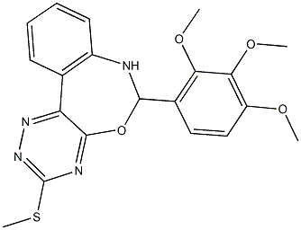 3-(methylsulfanyl)-6-(2,3,4-trimethoxyphenyl)-6,7-dihydro[1,2,4]triazino[5,6-d][3,1]benzoxazepine Struktur