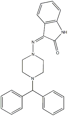 3-[(4-benzhydryl-1-piperazinyl)imino]-1,3-dihydro-2H-indol-2-one Struktur