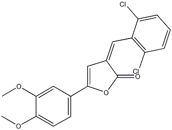 3-(2,6-dichlorobenzylidene)-5-(3,4-dimethoxyphenyl)-2(3H)-furanone Struktur