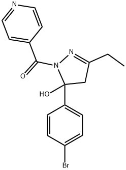 5-(4-bromophenyl)-3-ethyl-1-isonicotinoyl-4,5-dihydro-1H-pyrazol-5-ol Struktur