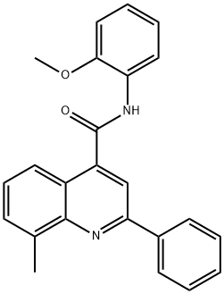 N-(2-methoxyphenyl)-8-methyl-2-phenyl-4-quinolinecarboxamide Struktur