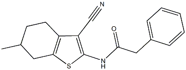 N-(3-cyano-6-methyl-4,5,6,7-tetrahydro-1-benzothien-2-yl)-2-phenylacetamide Struktur