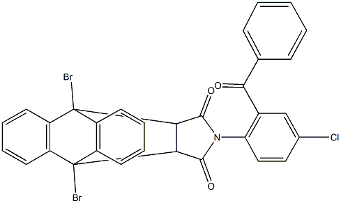 17-(2-benzoyl-4-chlorophenyl)-1,8-dibromo-17-azapentacyclo[6.6.5.0~2,7~.0~9,14~.0~15,19~]nonadeca-2,4,6,9,11,13-hexaene-16,18-dione Struktur