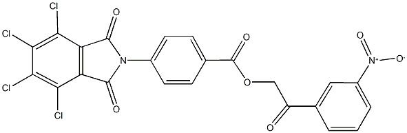 2-{3-nitrophenyl}-2-oxoethyl 4-(4,5,6,7-tetrachloro-1,3-dioxo-1,3-dihydro-2H-isoindol-2-yl)benzoate Struktur