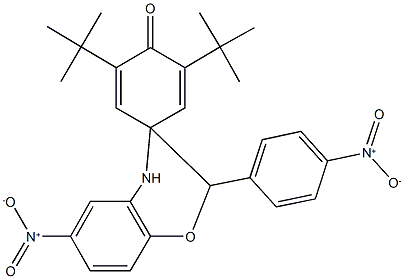 2',6'-ditert-butyl-6-nitro-2-(4-nitrophenyl)-3,4-dihydrospiro(2H-[1,4]benzoxazine-3,4'-[2,5]cyclohexadiene)-1'-one Struktur