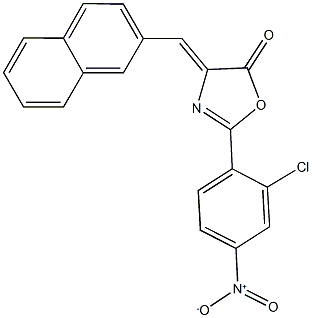 2-{2-chloro-4-nitrophenyl}-4-(2-naphthylmethylene)-1,3-oxazol-5(4H)-one Struktur