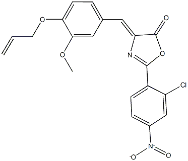 4-[4-(allyloxy)-3-methoxybenzylidene]-2-{2-chloro-4-nitrophenyl}-1,3-oxazol-5(4H)-one Struktur