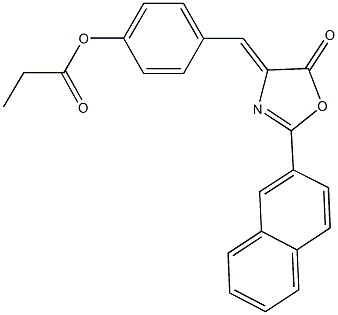 4-[(2-(2-naphthyl)-5-oxo-1,3-oxazol-4(5H)-ylidene)methyl]phenyl propionate Struktur