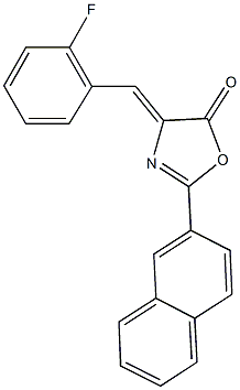 4-(2-fluorobenzylidene)-2-(2-naphthyl)-1,3-oxazol-5(4H)-one Struktur