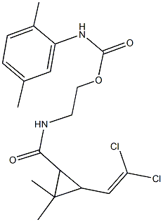 2-({[3-(2,2-dichlorovinyl)-2,2-dimethylcyclopropyl]carbonyl}amino)ethyl 2,5-dimethylphenylcarbamate Struktur