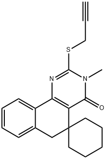 3-methyl-2-(2-propynylsulfanyl)-5,6-dihydrospiro(benzo[h]quinazoline-5,1'-cyclohexane)-4(3H)-one Struktur