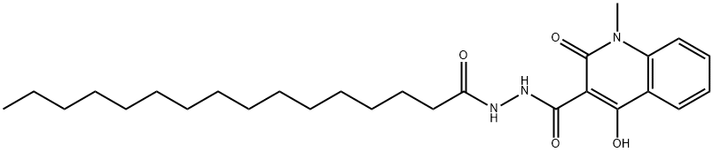 N'-hexadecanoyl-4-hydroxy-1-methyl-2-oxo-1,2-dihydroquinoline-3-carbohydrazide Struktur