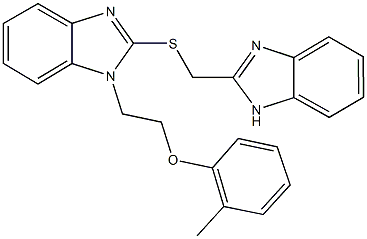 2-[(1H-benzimidazol-2-ylmethyl)sulfanyl]-1-[2-(2-methylphenoxy)ethyl]-1H-benzimidazole Struktur