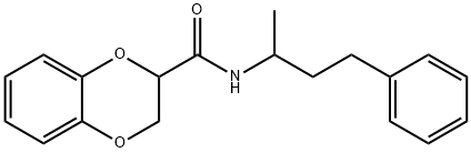 N-(1-methyl-3-phenylpropyl)-2,3-dihydro-1,4-benzodioxine-2-carboxamide Struktur