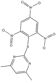 4,6-dimethyl-2-({2,4,6-trisnitrophenyl}sulfanyl)pyrimidine Struktur