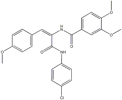 N-[1-[(4-chloroanilino)carbonyl]-2-(4-methoxyphenyl)vinyl]-3,4-dimethoxybenzamide Struktur