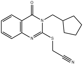 {[3-(cyclopentylmethyl)-4-oxo-3,4-dihydro-2-quinazolinyl]sulfanyl}acetonitrile Struktur