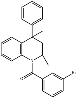 1-(3-bromobenzoyl)-2,2,4-trimethyl-4-phenyl-1,2,3,4-tetrahydroquinoline Struktur