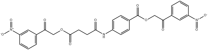 2-{3-nitrophenyl}-2-oxoethyl 4-{[4-(2-{3-nitrophenyl}-2-oxoethoxy)-4-oxobutanoyl]amino}benzoate Struktur