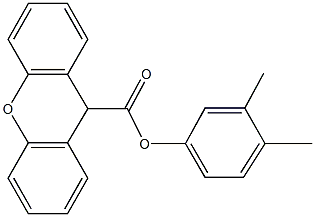 3,4-dimethylphenyl 9H-xanthene-9-carboxylate Struktur