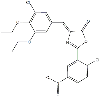 4-(3-chloro-4,5-diethoxybenzylidene)-2-{2-chloro-5-nitrophenyl}-1,3-oxazol-5(4H)-one Struktur