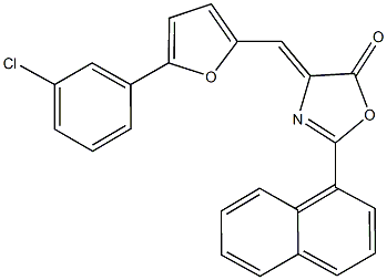 4-{[5-(3-chlorophenyl)-2-furyl]methylene}-2-(1-naphthyl)-1,3-oxazol-5(4H)-one Struktur