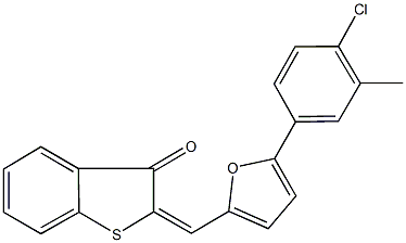 2-{[5-(4-chloro-3-methylphenyl)-2-furyl]methylene}-1-benzothiophen-3(2H)-one Struktur