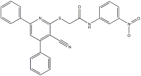 2-[(3-cyano-4,6-diphenyl-2-pyridinyl)sulfanyl]-N-(3-nitrophenyl)acetamide Struktur