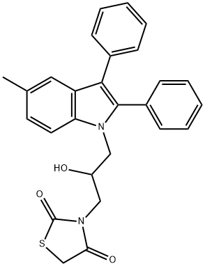 3-[2-hydroxy-3-(5-methyl-2,3-diphenyl-1H-indol-1-yl)propyl]-1,3-thiazolidine-2,4-dione Struktur