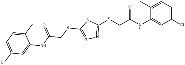 2-[(5-{[2-(5-chloro-2-methylanilino)-2-oxoethyl]sulfanyl}-1,3,4-thiadiazol-2-yl)sulfanyl]-N-(5-chloro-2-methylphenyl)acetamide Struktur