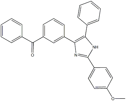 (3-{2-[4-(methyloxy)phenyl]-5-phenyl-1H-imidazol-4-yl}phenyl)(phenyl)methanone Struktur