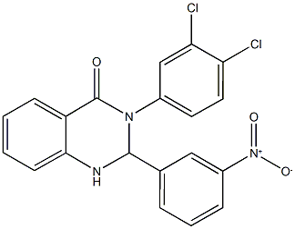 3-(3,4-dichlorophenyl)-2-{3-nitrophenyl}-2,3-dihydroquinazolin-4(1H)-one Struktur