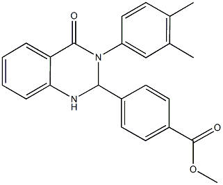 methyl 4-[3-(3,4-dimethylphenyl)-4-oxo-1,2,3,4-tetrahydro-2-quinazolinyl]benzoate Struktur