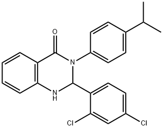 2-(2,4-dichlorophenyl)-3-[4-(1-methylethyl)phenyl]-2,3-dihydroquinazolin-4(1H)-one Struktur