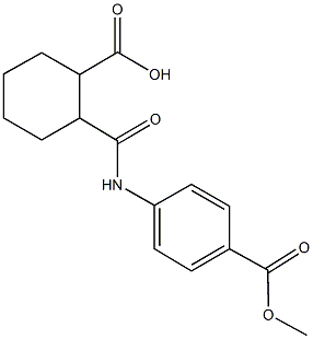 2-[({4-[(methyloxy)carbonyl]phenyl}amino)carbonyl]cyclohexanecarboxylic acid Struktur