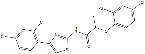 2-(2,4-dichlorophenoxy)-N-[4-(2,4-dichlorophenyl)-1,3-thiazol-2-yl]propanamide Struktur