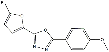 2-(5-bromo-2-furyl)-5-(4-methoxyphenyl)-1,3,4-oxadiazole Struktur