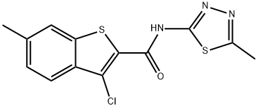 3-chloro-6-methyl-N-(5-methyl-1,3,4-thiadiazol-2-yl)-1-benzothiophene-2-carboxamide Struktur