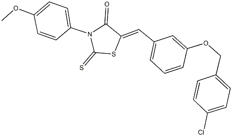 5-{3-[(4-chlorobenzyl)oxy]benzylidene}-3-(4-methoxyphenyl)-2-thioxo-1,3-thiazolidin-4-one Struktur