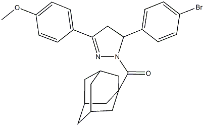 4-[1-(1-adamantylcarbonyl)-5-(4-bromophenyl)-4,5-dihydro-1H-pyrazol-3-yl]phenyl methyl ether Struktur