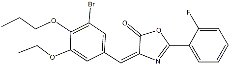 4-(3-bromo-5-ethoxy-4-propoxybenzylidene)-2-(2-fluorophenyl)-1,3-oxazol-5(4H)-one Struktur