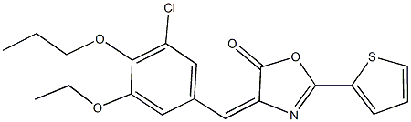 4-(3-chloro-5-ethoxy-4-propoxybenzylidene)-2-(2-thienyl)-1,3-oxazol-5(4H)-one Struktur