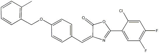 2-(2-chloro-4,5-difluorophenyl)-4-{4-[(2-methylbenzyl)oxy]benzylidene}-1,3-oxazol-5(4H)-one Struktur